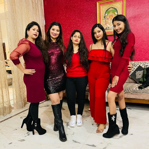 Bodycon party red ombre sequins dress - Picture 4 of 5